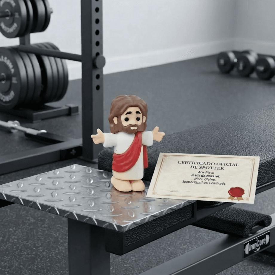 Gym Spotter Jesus — Decorative Machine Accessory